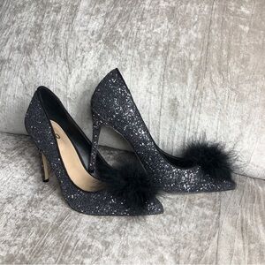 mix no 6 heels Size 9.5 Glitter Formal Silver Black Special Occasion Holiday
